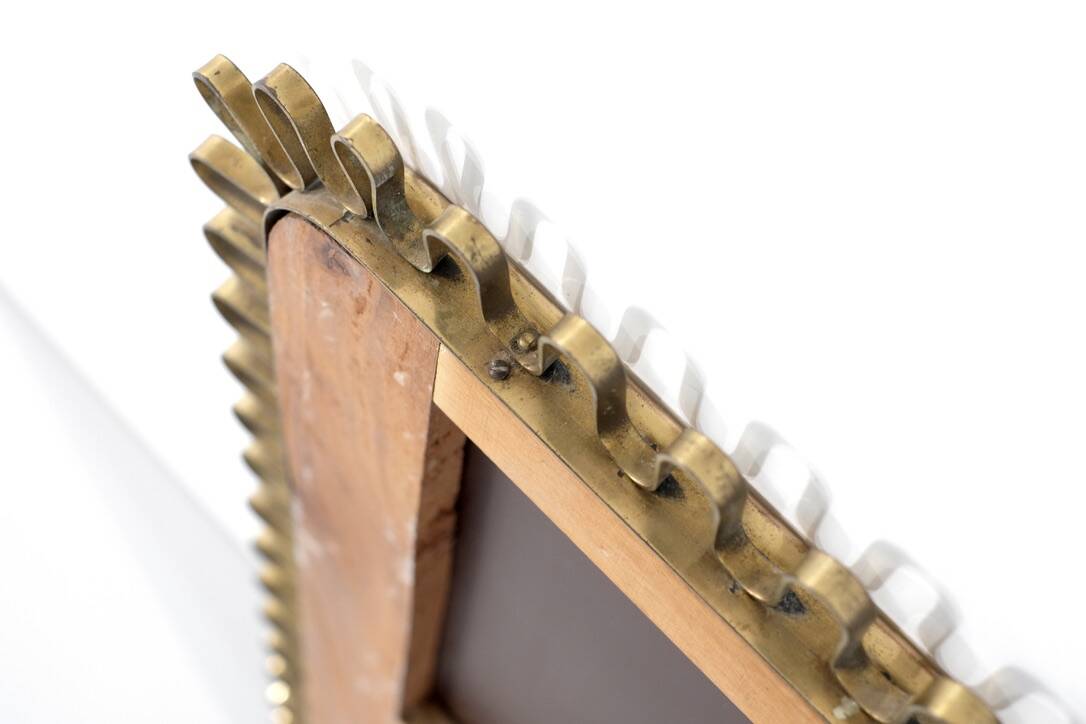 Brass wall mirror, Italy, 1950s