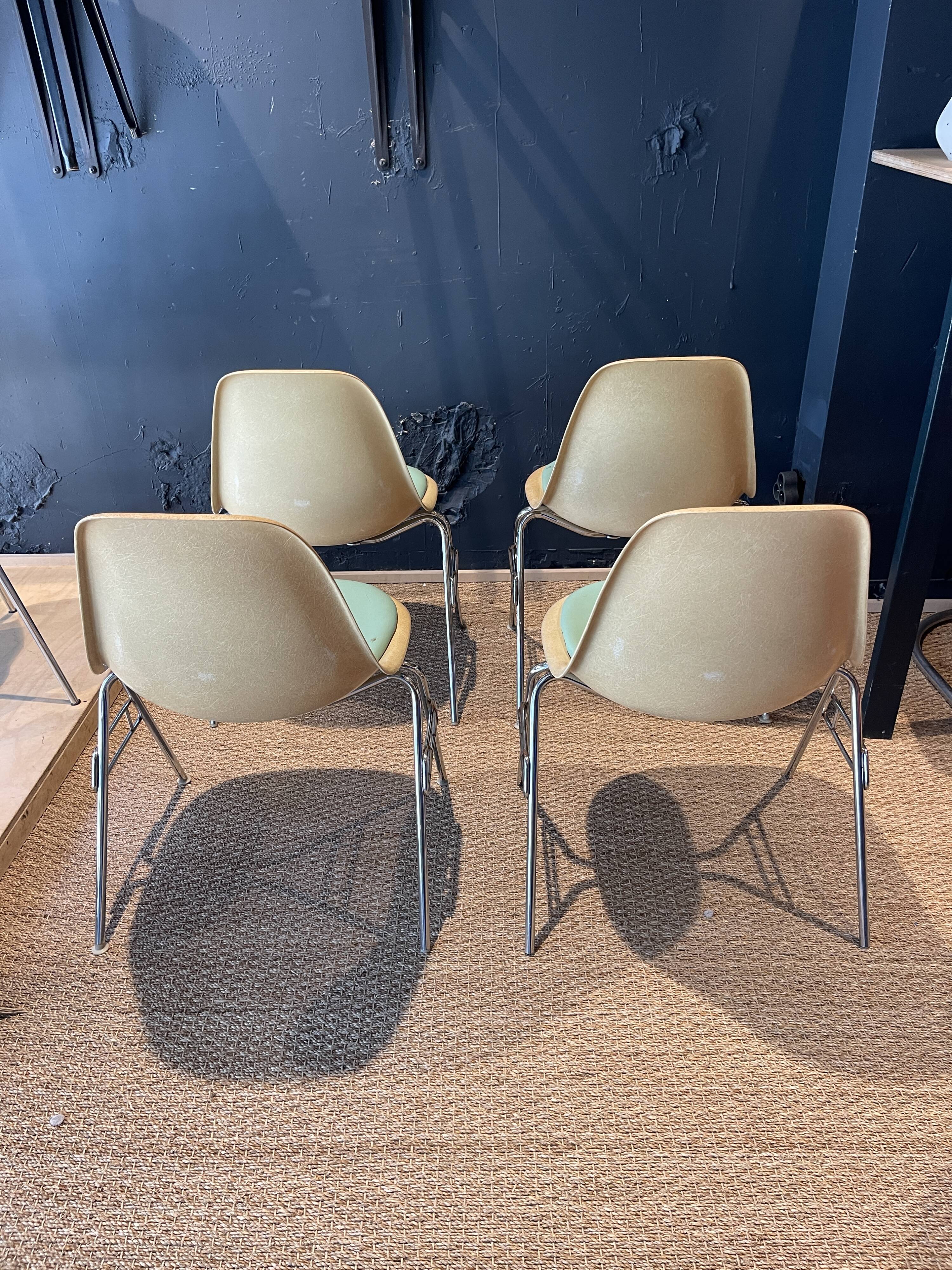 Set of 4 DSS chairs by Eames for Herman Miller, 1950s