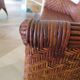 Two-seater banquette in woven rattan, wood and bamboo, 1980s.