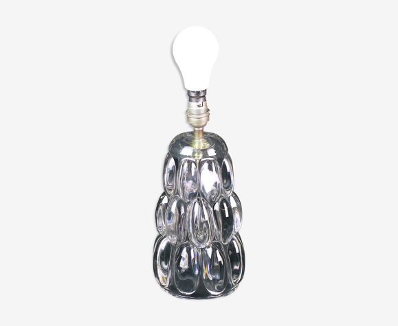 Pied de lampe de table en cristal du milieu du siècle