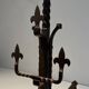 Important Pair of Gothic Wrought Iron Andirons with Fleur-de-Lis