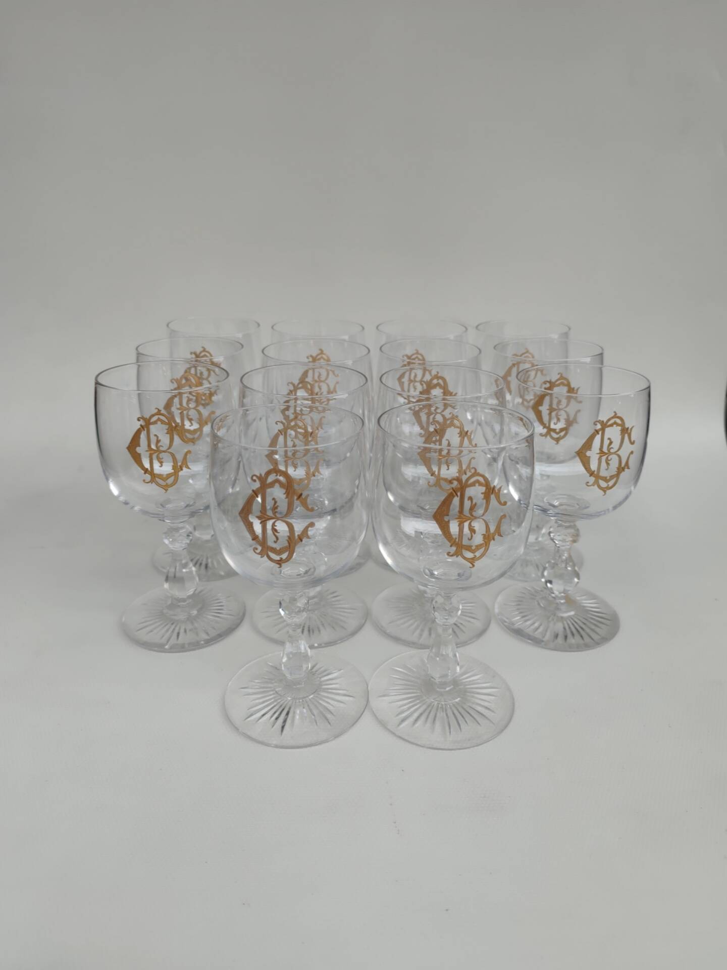 14 large crystal glasses from Saint Louis, early 20th century.