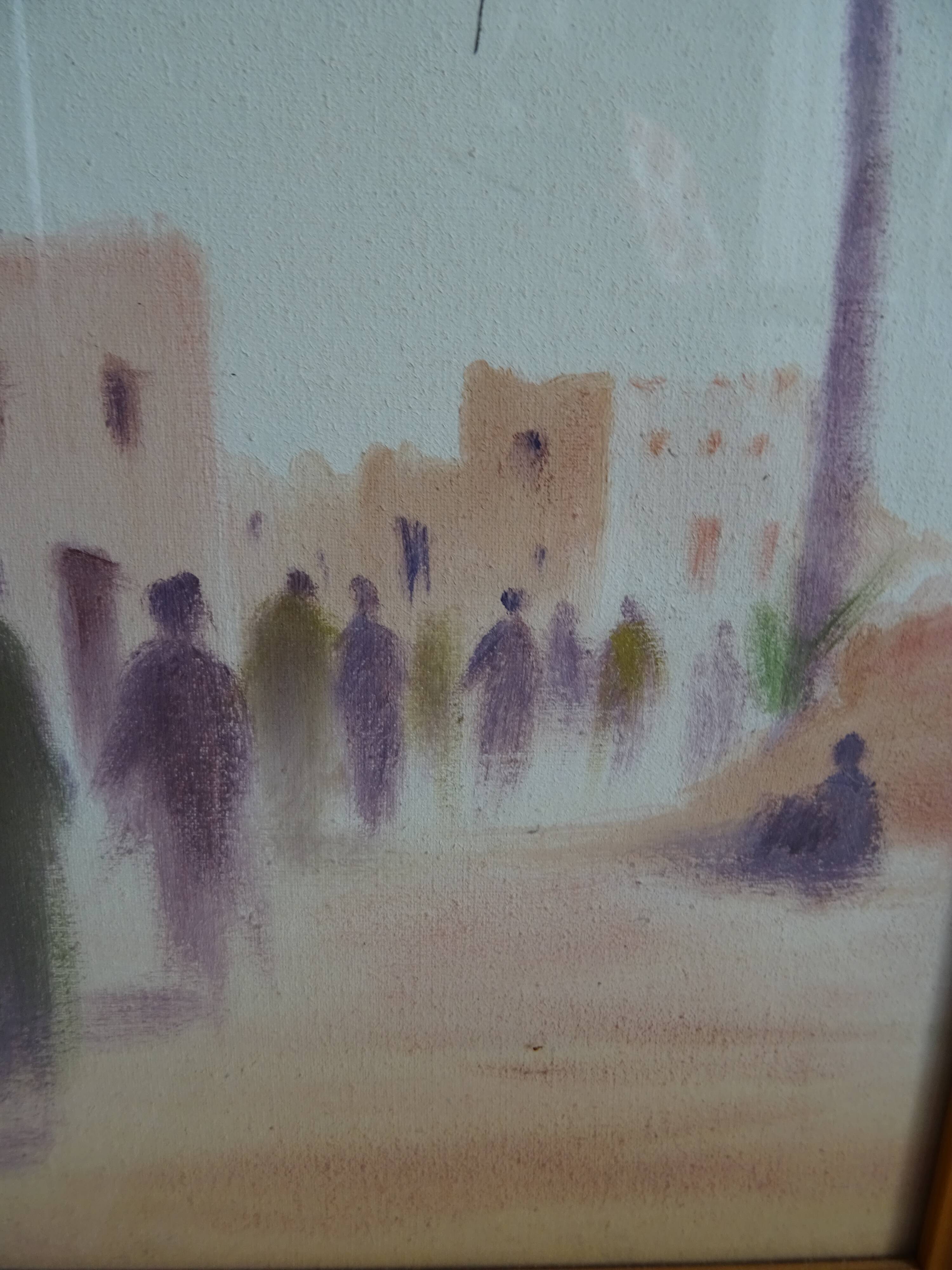 Oil on canvas signed representing a scene from North Africa