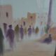 Oil on canvas signed representing a scene from North Africa