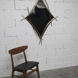 Sculptural mirror with two-tone gilded arches, France, 1970s, 95 x 133 cm