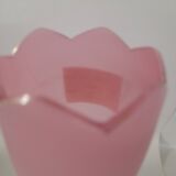 Vase tulipe en opaline rose