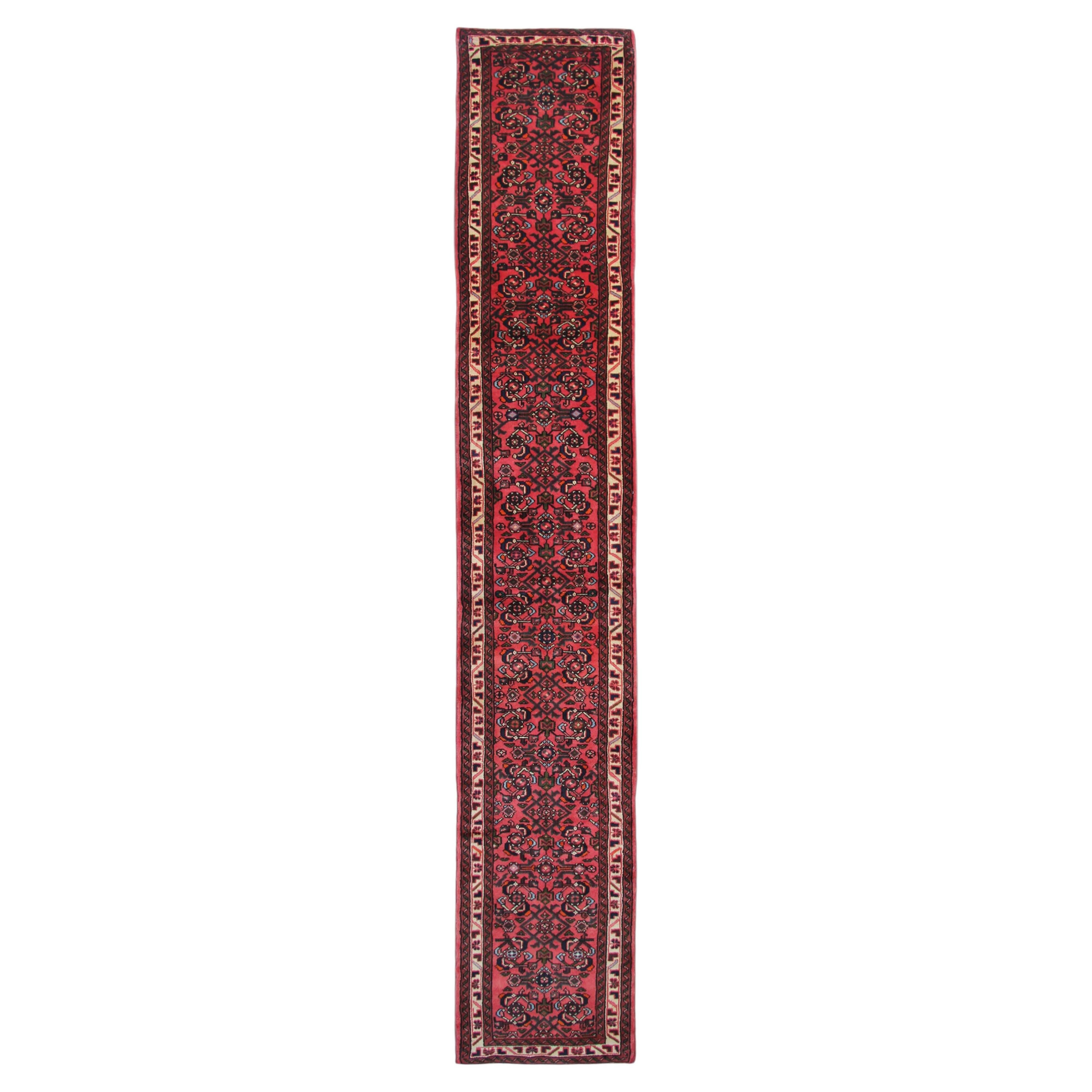 Wool Rugs Stair Runners, Rust Hussain Abad Runner Rug Handmade Oriental Carpet