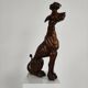 Statue de lévrier en bois sculpté à la main - XXe siècle