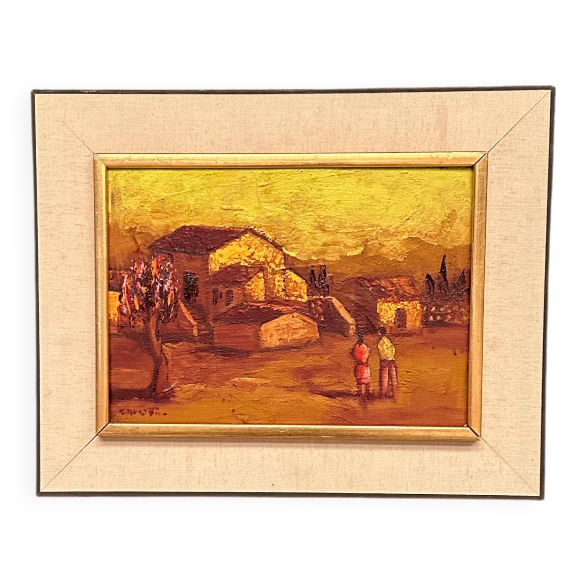 Original Swedish Oil on Panel – “Rural Landscape” – Signed –Vintage & Frame