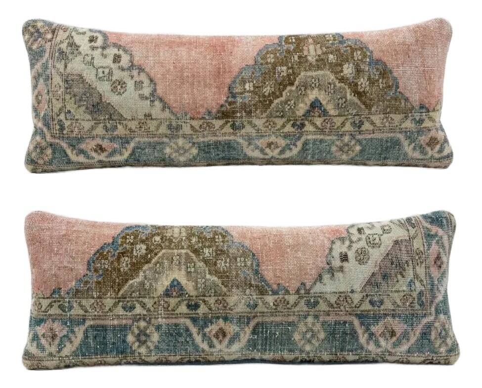 Set of 2 vintage Turkish cushion covers 38x119 cm
