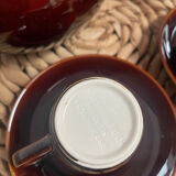 Villeroy & Boch vintage 60's complete coffee service in vitro enameled porcelain, glossy brown series