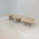 Set of 3 italian travertine coffee or side tables, 1980s