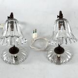 Art Deco, pair of Murano Glass table lamps, taly 1940s