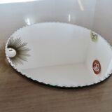 Old oval mirror, beveled, art deco, to put down, 40s 50s