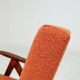 Fauteuil Vintage avec Repose-Pieds  terracotta Bouclette