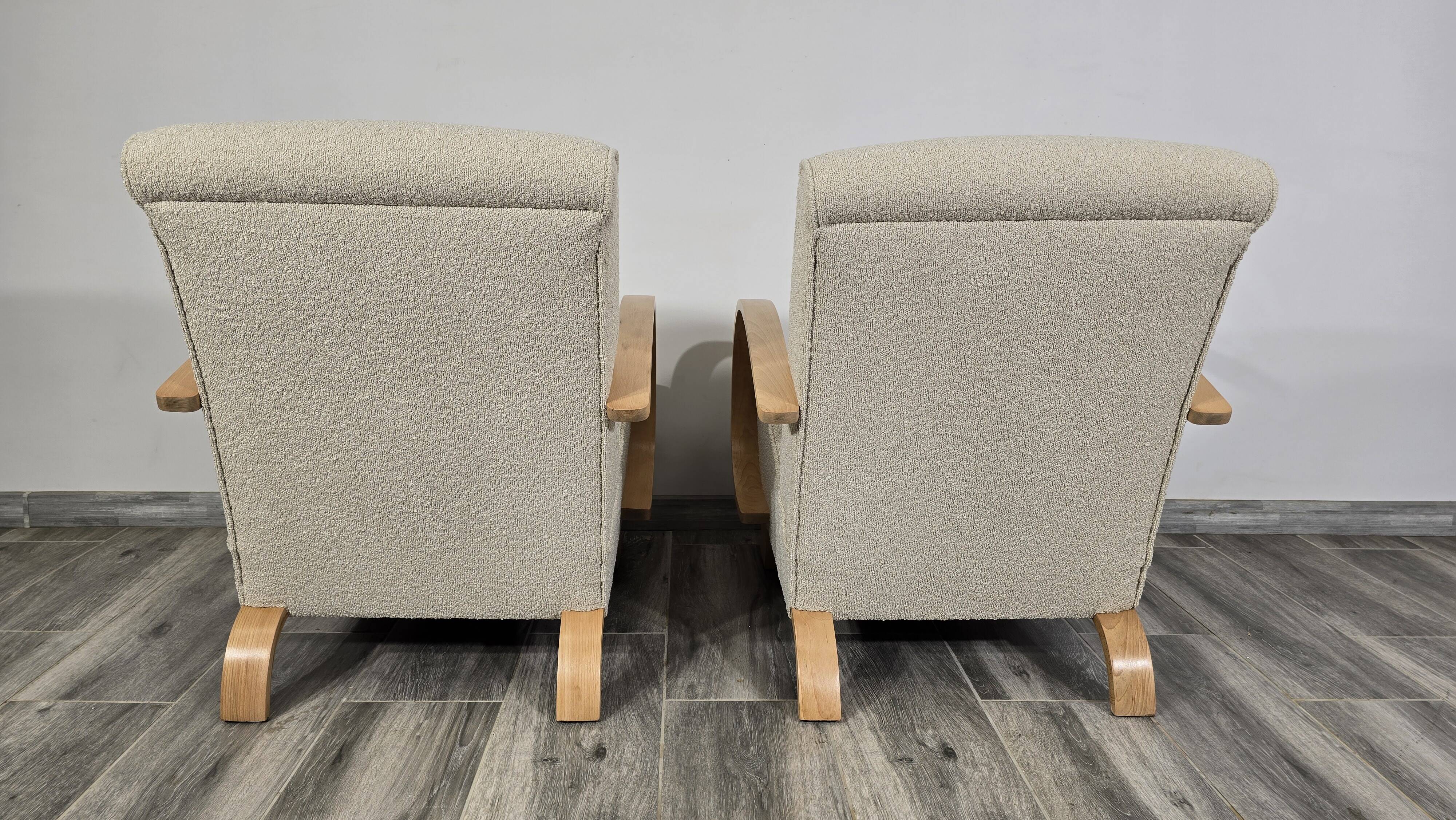 Set of Art Deco Lounge Chairs by Jindřich Halabala, 1950s