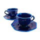 Duo of italian cups octagonal navy blue