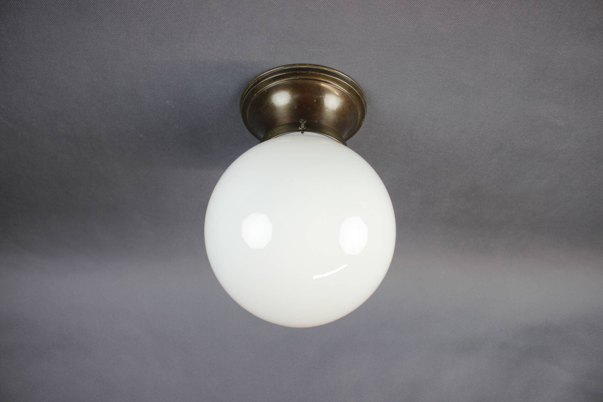 Art Deco Brass Ceiling Lamp, 1920s