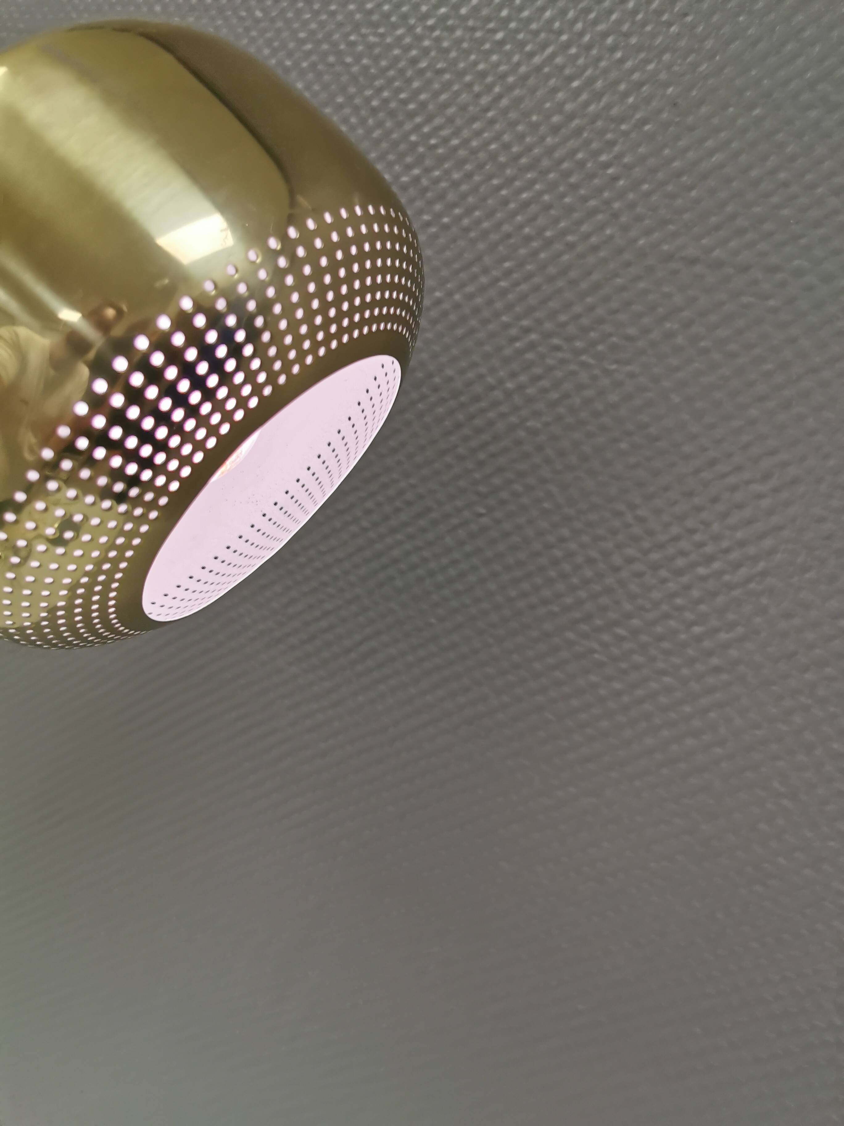 VERY rare original Vilhelm Lauritzen Gold Pendant for Louis Poulsen Denmark.