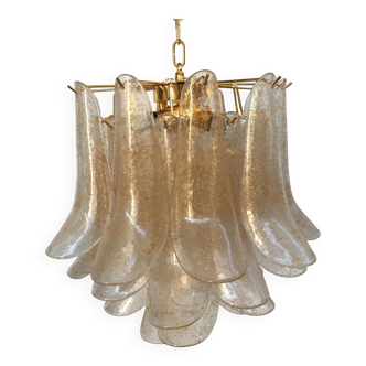 Clear and gold “selle” murano glass chandelier d50