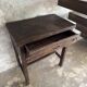 Antique Indonesian teak workbench with two drawers and stretcher H89.