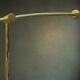 Lampadaire massive space age en métal doré bras balancier – années 70 80