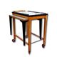 Art deco serving trolley with table and integrated tray