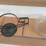 Art deco glass/metal cup