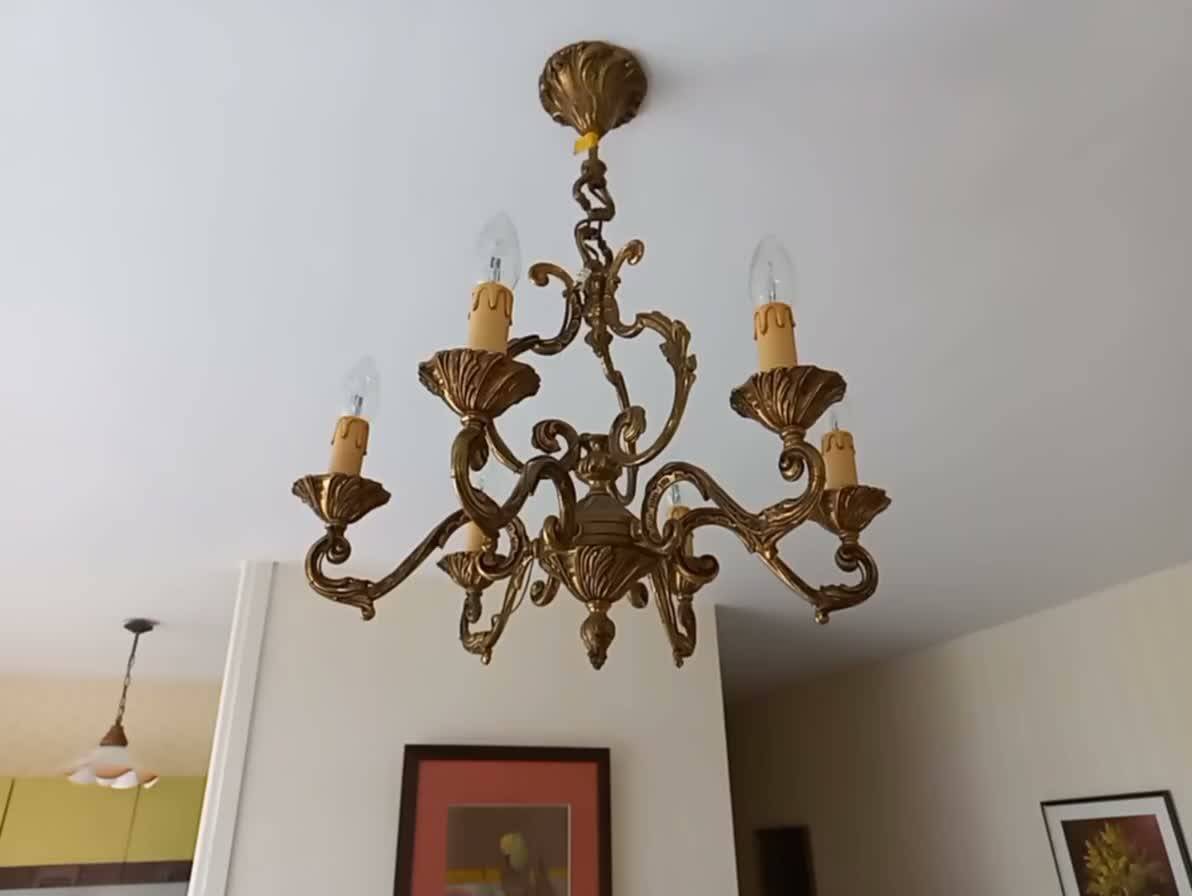Bronze chandelier with 6 branches