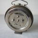 Old large mechanical alarm clock Peter Repeat Alarm chrome metal vintage retro decoration