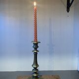 Large vintage golden brass candle holder