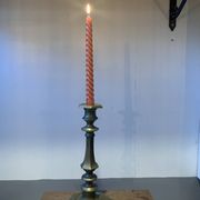 Large vintage golden brass candle holder