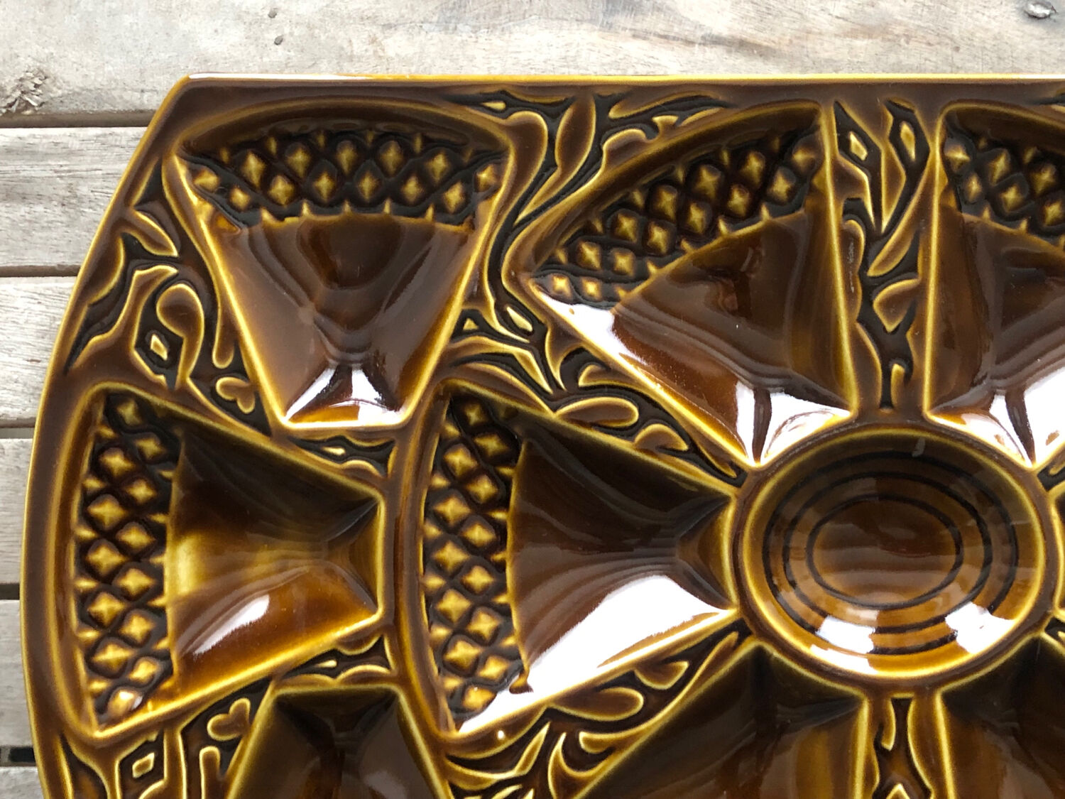 Oysters / tapas serving dish Sarreguemines.