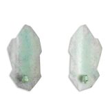 Pair of brass and bronze wall-mounted candlesticks. Contemporary work by an artist.