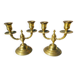 Paire de Chandelier Laiton