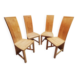 Set of 4 solid rubberwood chairs