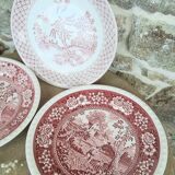 Assiettes plates rose anciennes
