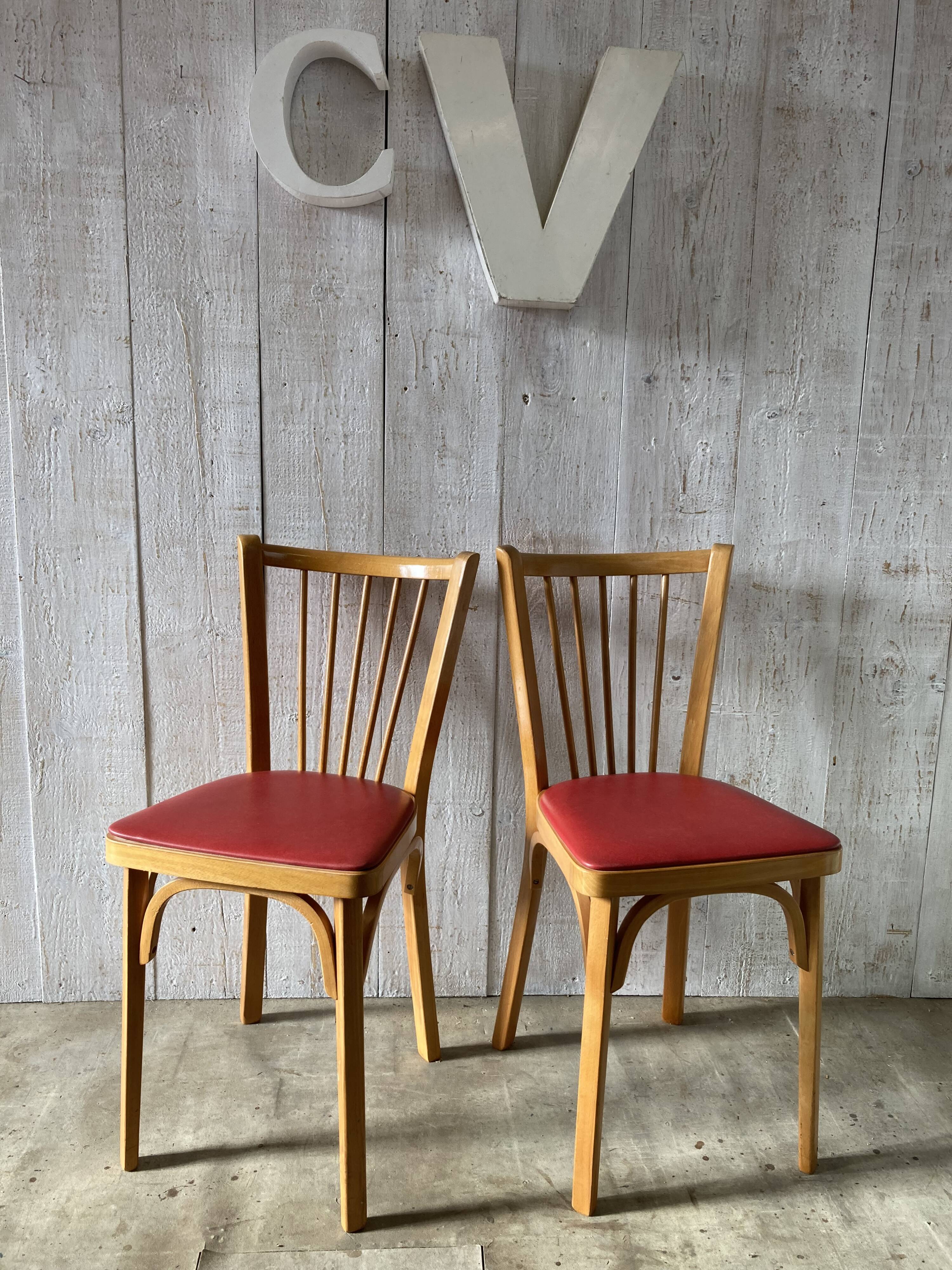 Set of 4 mismatched bistro chairs