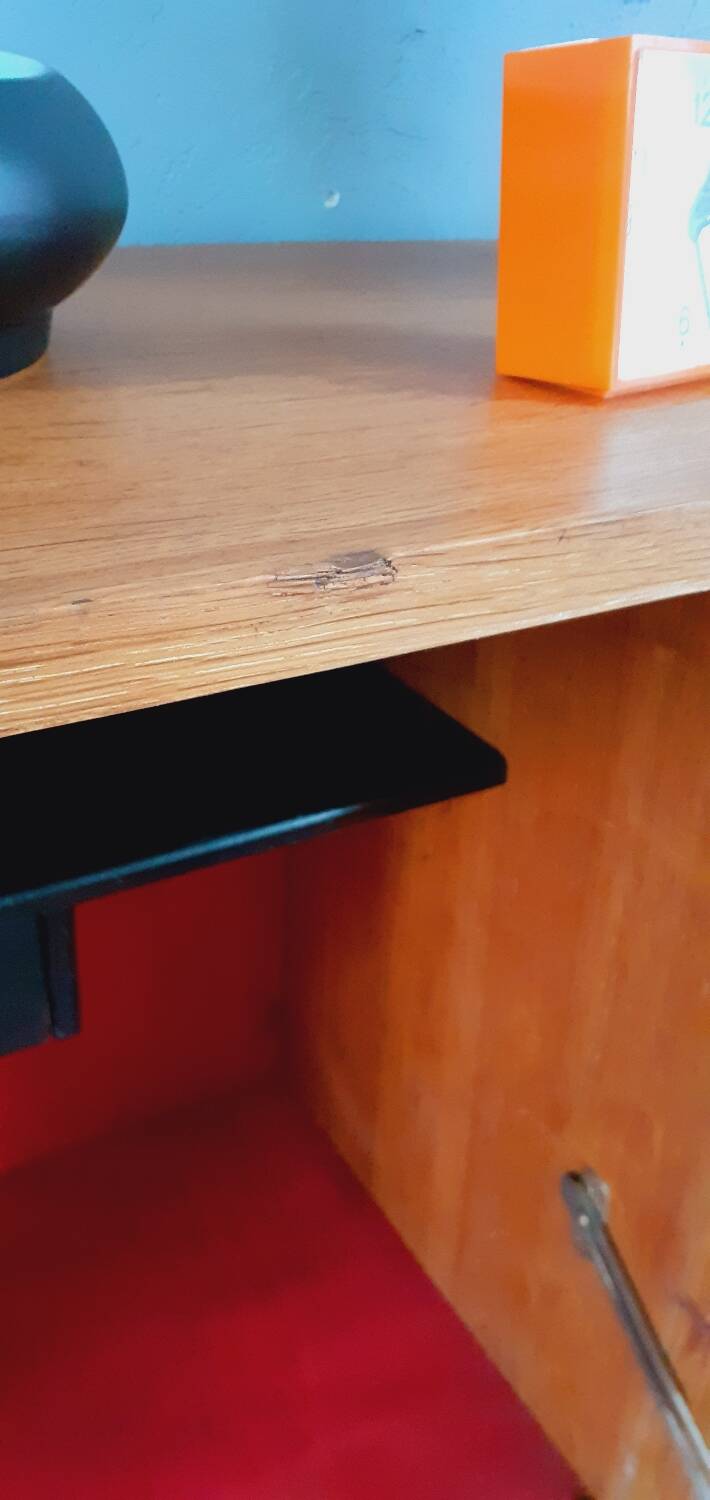 Meuble de bureau vintage année 50 en chêne