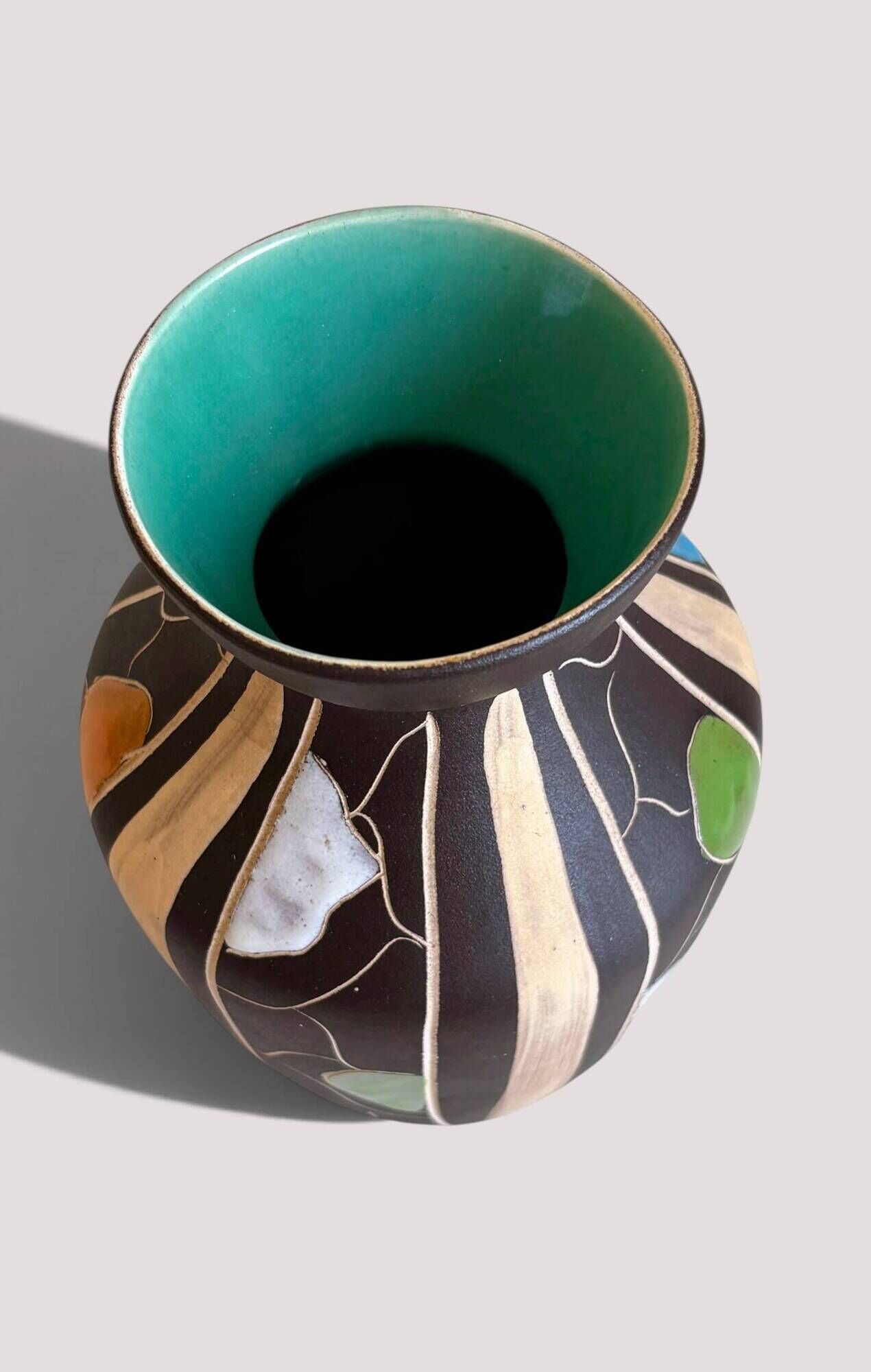 Bodo Mans “Valencia” Ceramic Vase for Bay Keramik, West Germany, 1960s