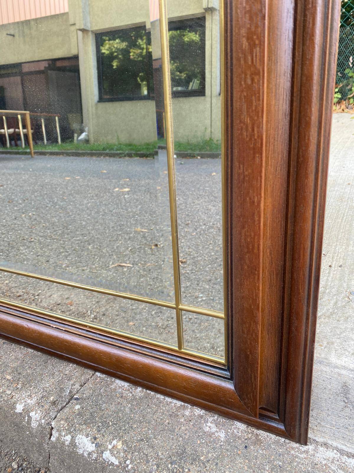 Art Deco beveled mirror in solid wood 77x57cm