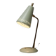 Adjustable table lamp in patinated brass and green metal