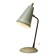 Adjustable table lamp in patinated brass and green metal