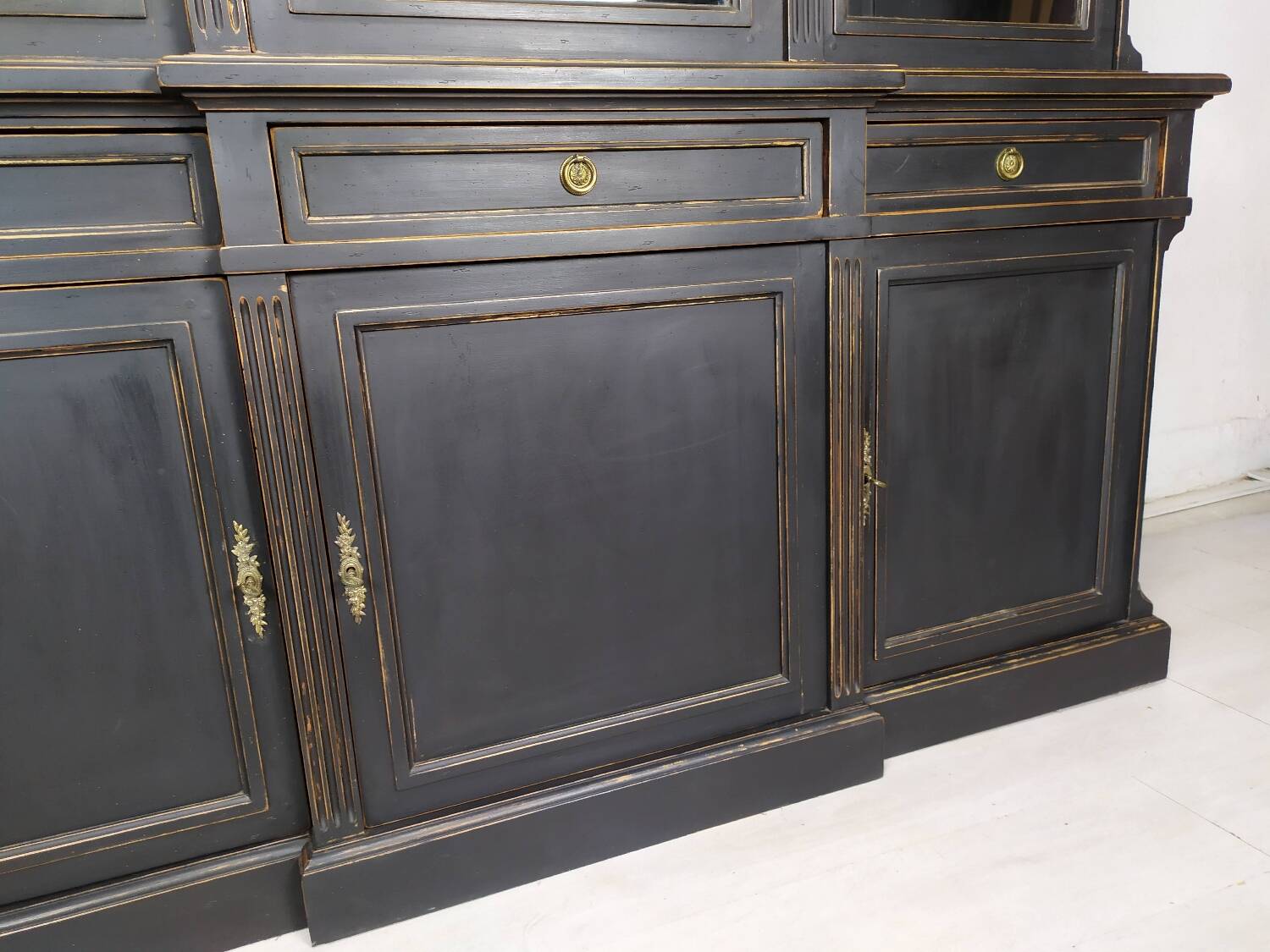 Louis XVI style black bookcase