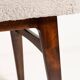 Mid-century butterfly chair, light grey boucle, dark walnut wood, Europe, 1960s.