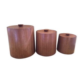 3 nestable spice jars 1960's