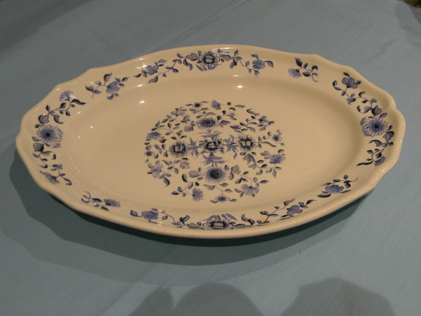 Oval earthenware dish of saint Amand