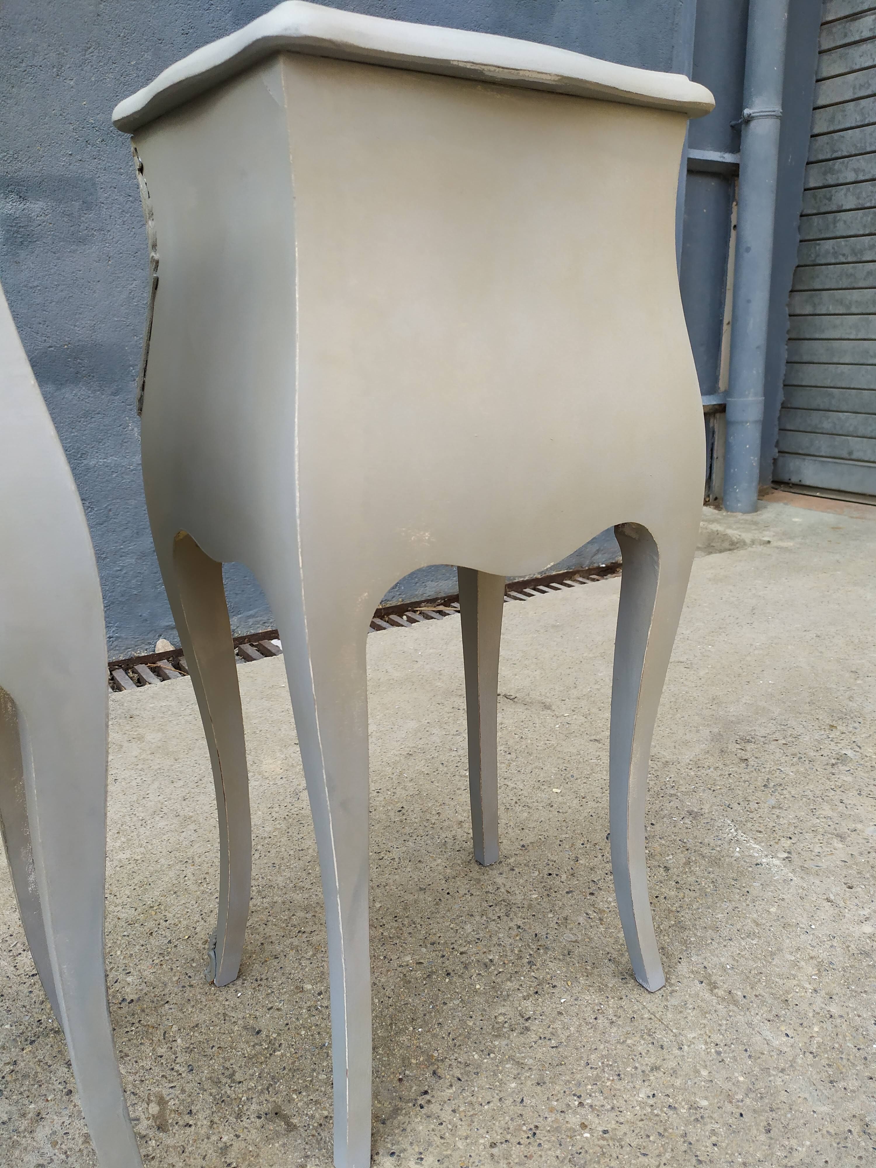 Pair of bedside Louis XV shabby style