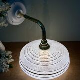 Vintage wall lamp with white and gold Clichy glass shade
