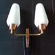 Wall lamp double conical glasses in opaline white style Scandinavian